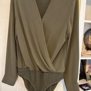 Olive Green Women's Wrap Top